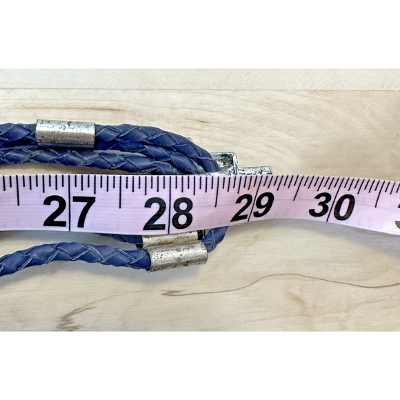 Chico Women Medium Singaly Trouser Belt Genuine Leather Dyed Blue VTG - Picture 6 of 6